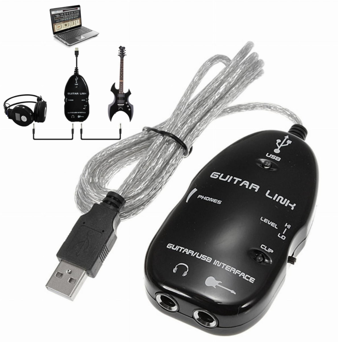 Interfejs Gitary na Usb pod Pc Jack 6,3mm Guitar