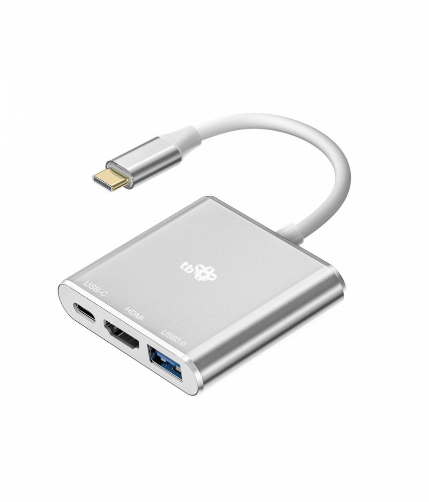TB Adapter HUB USB C 3w1 - HDMI, USB, PD srebrny AKTBXVAU3HMPDAV |