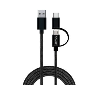 Savio Kabel USB CL-128 Kabel 2w1 USB micro USB/typ C 2.1A 1m