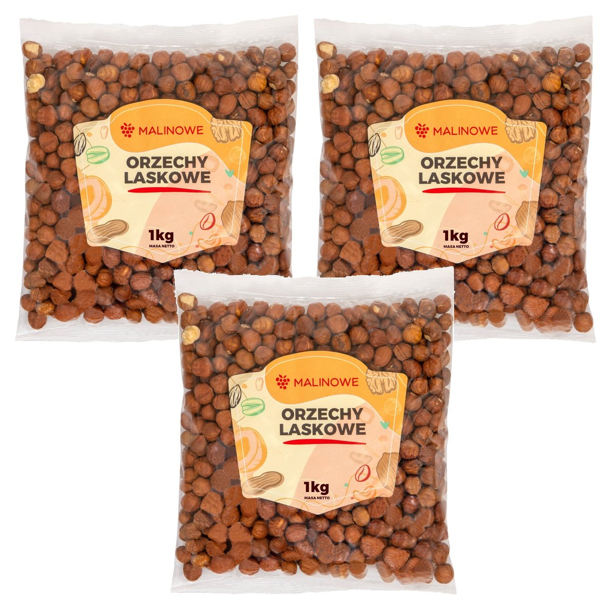 Zestaw orzechy laskowe 3x1kg