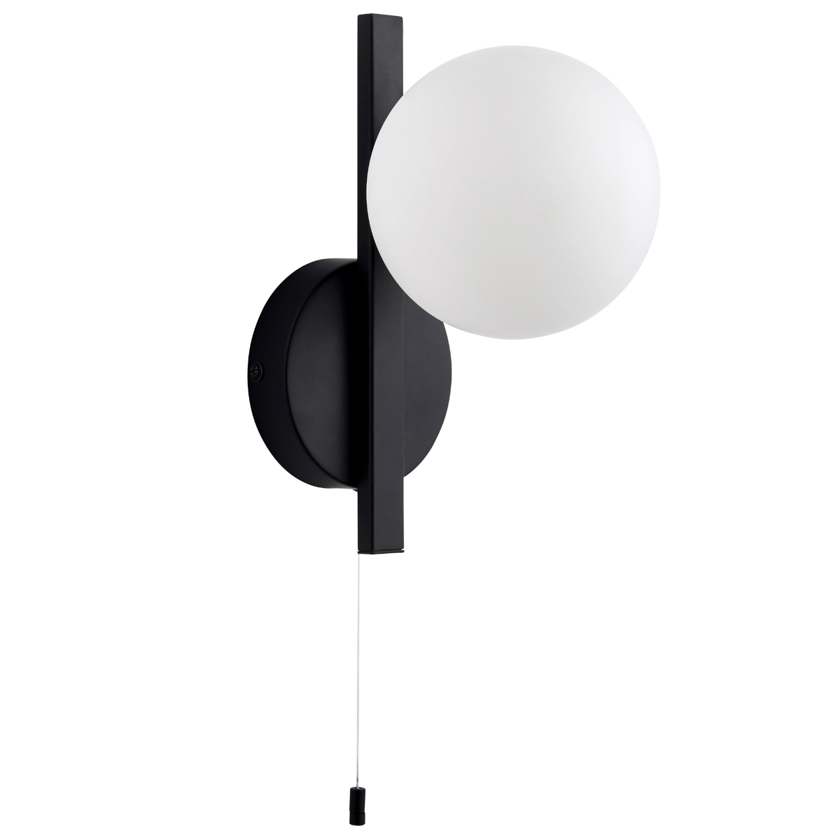 Ścienna lampa kula L&-194081 Light& z włącznikiem IP44 czarna