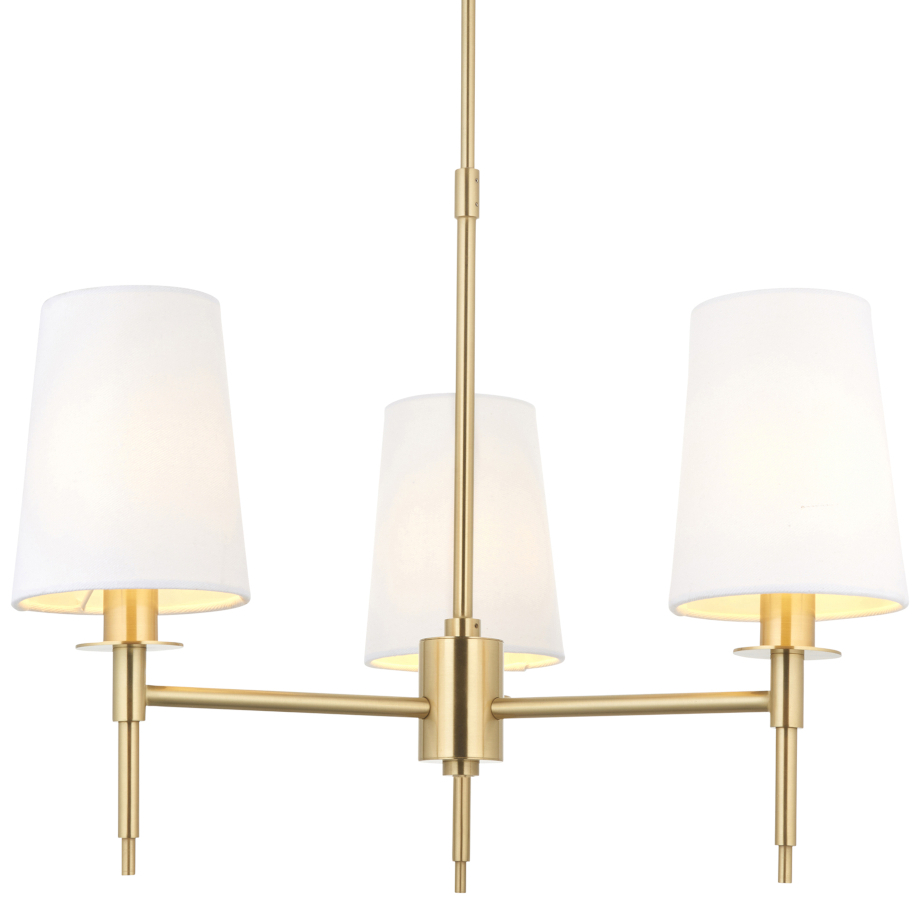 Salonowa lampa wisząca L&-199456 Light& abażurowa biała mosiądz