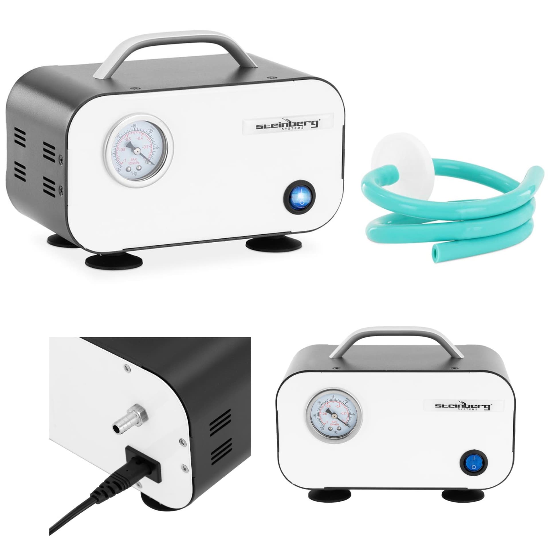 Steinberg Systems Pompa próżniowa - manometr - 10 l/min - bezolejowa SBS-LAB-123