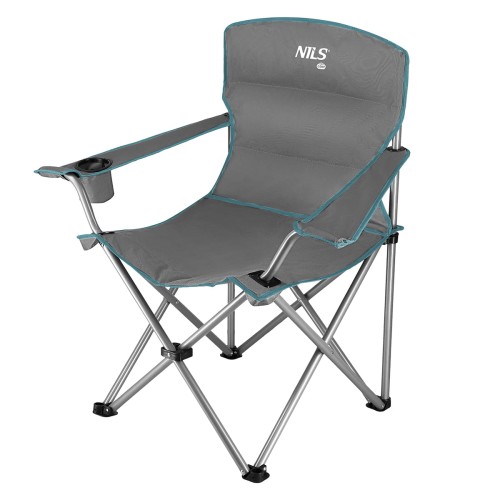 KRZESŁO TURYSTYCZNE NILS CAMP NC3079 SZARO-ZIELONE