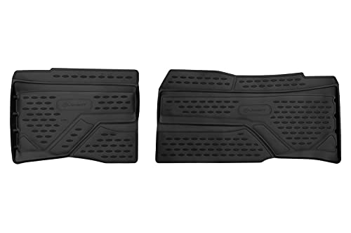Element Niestandardowa gumowa mata podłogowa kompatybilna z Ford F250/F350 Siedzenia Wiaderkowe w/o 4x4 Shifter Crew Cab 2017 2 szt
