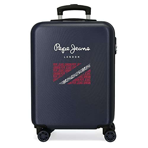 Pepe Jeans Clark Walizka kabinowa Niebieski 38x55x20 cms Twarde ABS Zapięcie szyfrowy z boku 35L 2,74 kg 4 koła Bagaż ręczny, niebieski, Talla única, Walizka kabinowa