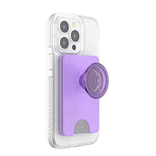 PopSockets: PopWallet+ dla MagSafe - Portfel na karty ze zintegrowanym wymiennym PopTopem do smartfów i etui - Lavender