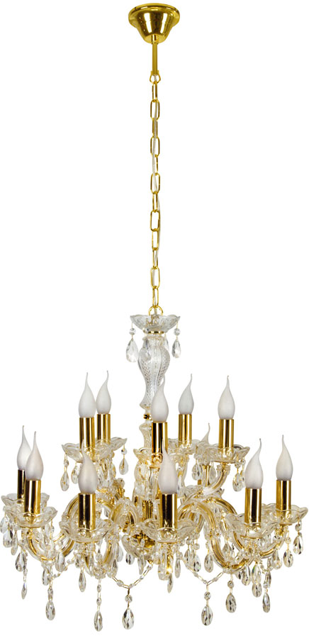 Złoty żyrandol świecznikowy - 5X Z007 N3-E38