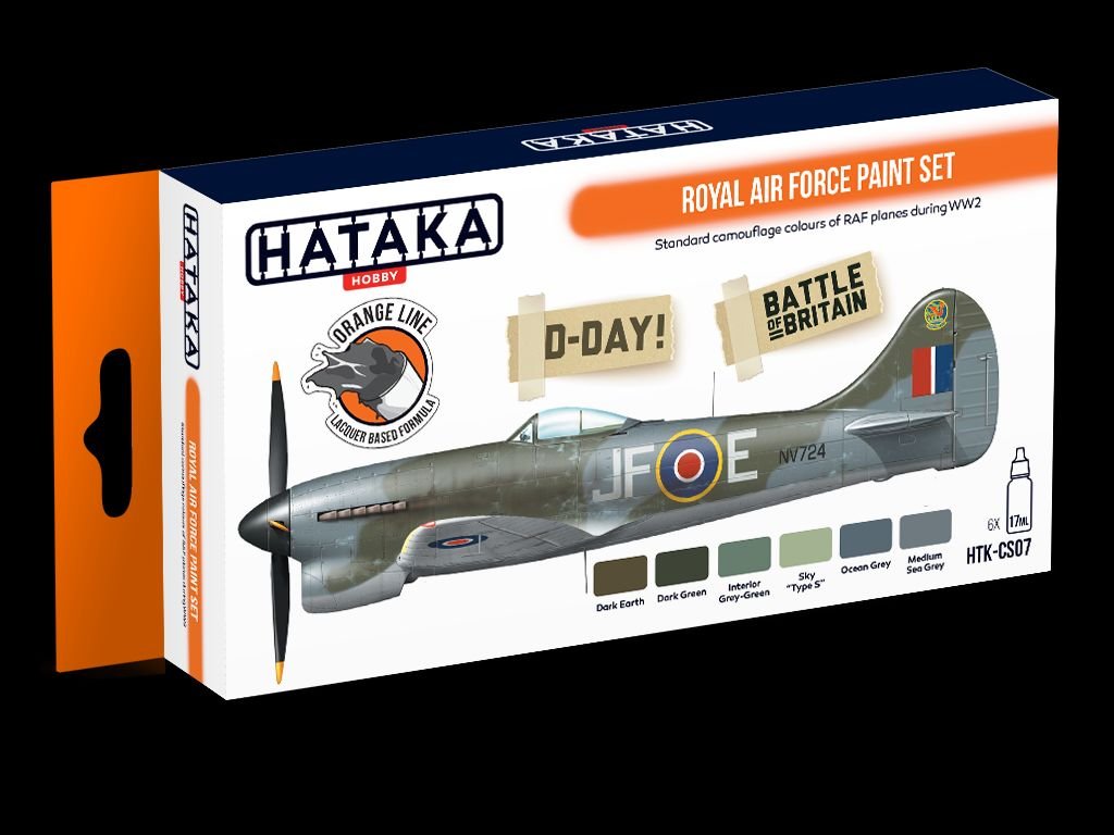 Hataka Hobby, zestaw farb modelarskich, Orange Line, HTK-CS07 Royal Air Force paint set, 6 x 17ml