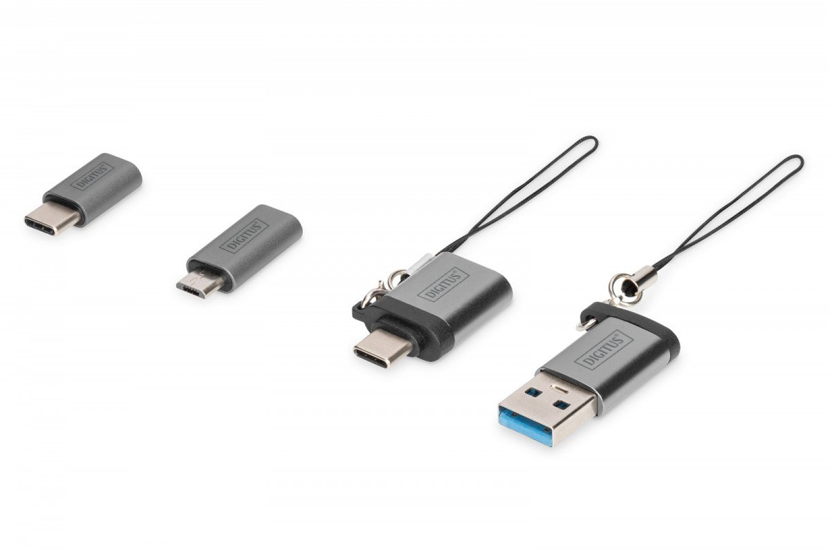 DIGITUS Zestaw adapterów USB Premium - 4 częściowy DB-300510-000-G |