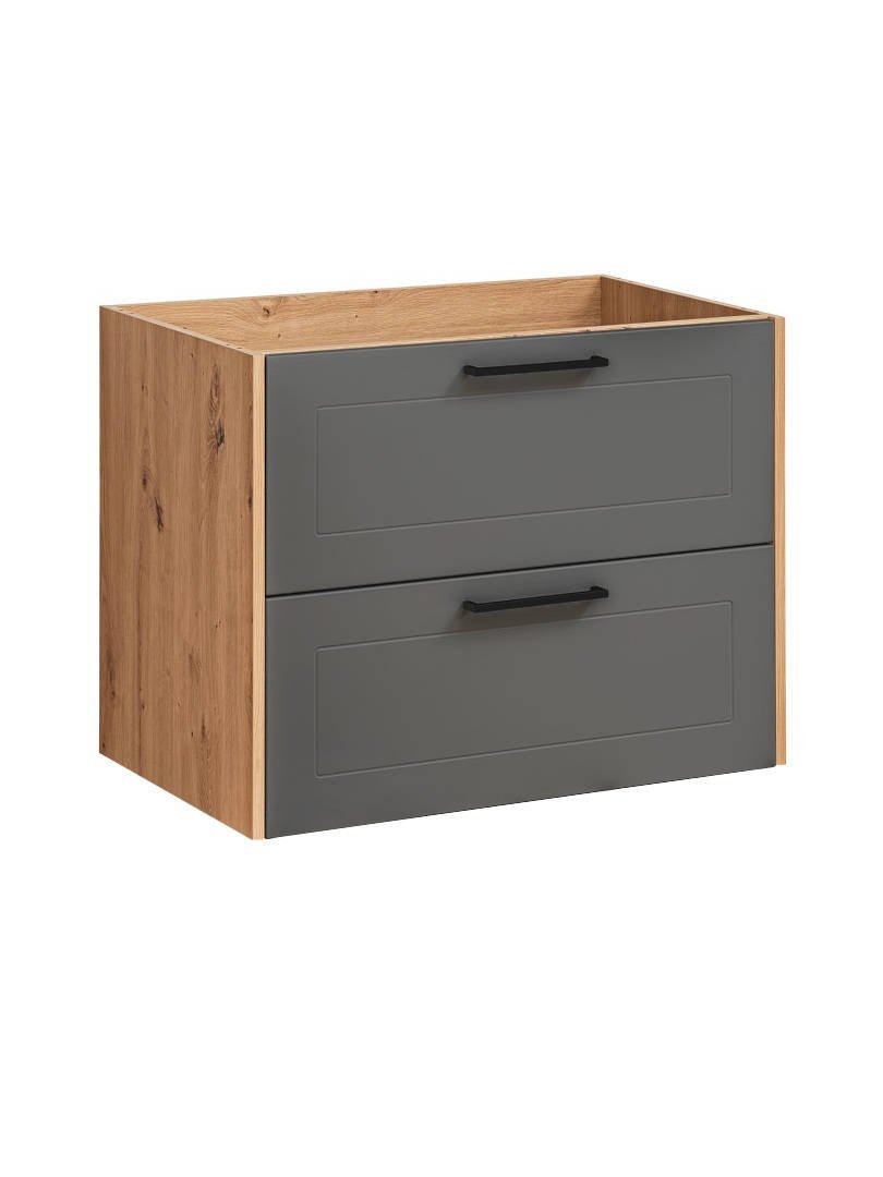 Comad Szafka pod umywalkę MODUO MADERA GREY 821 grafitowa/dąb 80 z szufladami MADERA-GREY-821