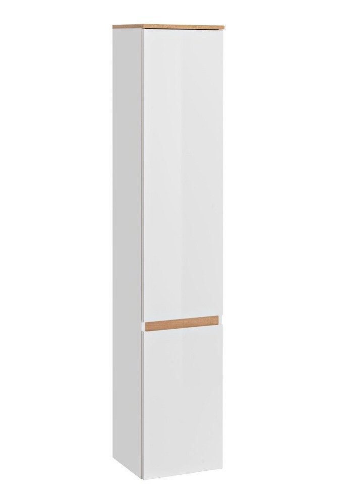 Comad Platinum szafka 176 cm boczna wysoka wisząca Biel Alpejska/Dąb Craft złoty PLATINUM800FSC