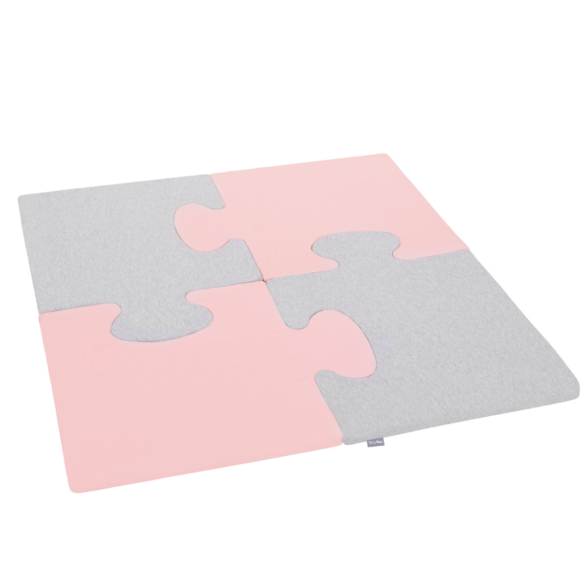 KiddyMoon Piankowe Puzzle do zabawy Kwadrat różowy-jasnoszary 4 Zabawka mata