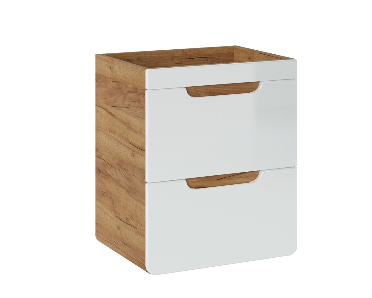 Comad Szafka pod umywalkę 50 cm ARUBA 824 Dąb Craft złoty Biały Połysk ARUBA 824