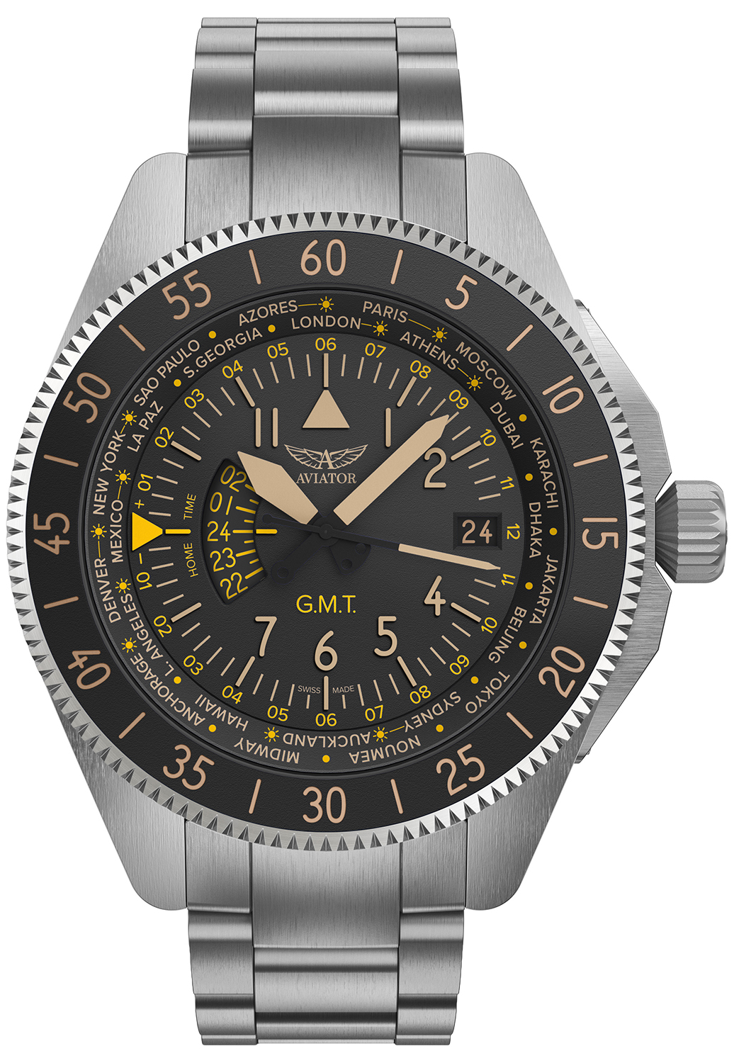 Zegarek Aviator V.1.37.0.303.5 AIRACOBRA GMT