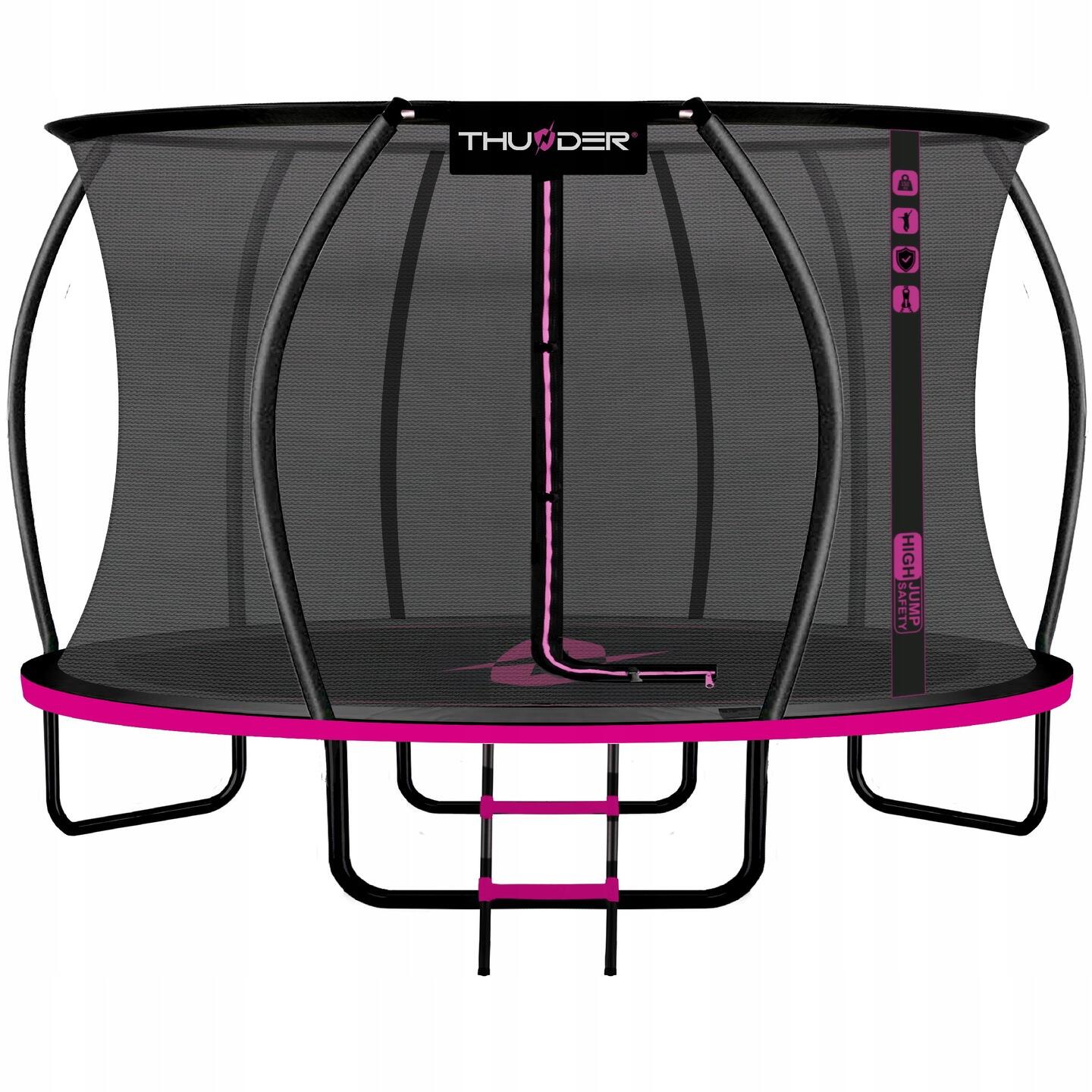 Trampolina ogrodowa dla dzieci THUNDER INSIDE ULTRA 14FT PINK