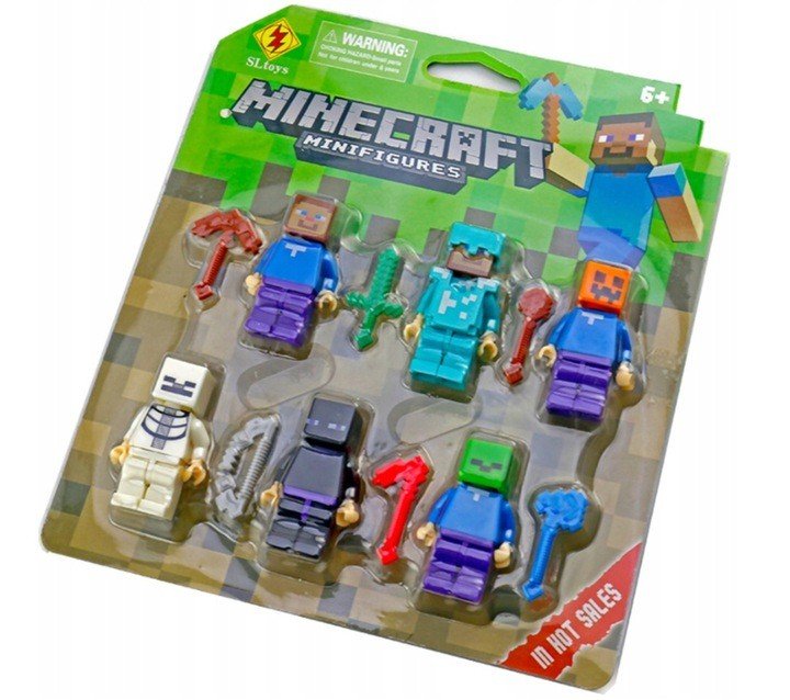 MINECRAFT 6 FIGUREK Z BRONIAMI LUDZIKI FIGURKI 2