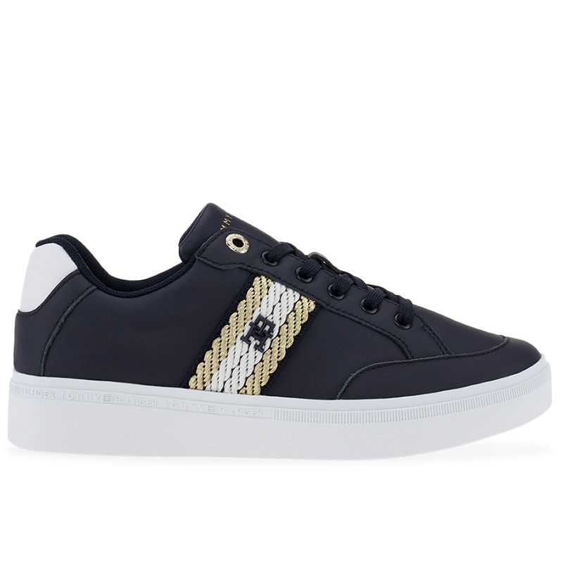 Buty Tommy Hilfiger Court Sneaker With Webbing FW0FW07106-DW6 - granatowe