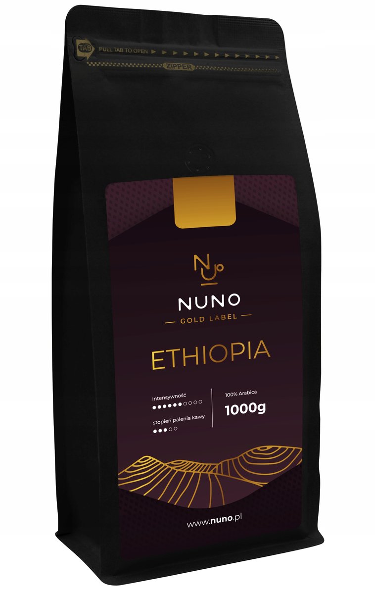 KAWA ZIARNISTA NUNO GOLD LABEL ETHIOPIA 100% ARABIKA 1000G