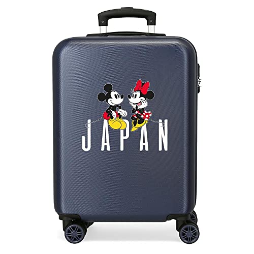 Disney Mickey & Minnie Trip to Japan Walizka kabinowa Niebieski 38x55x20 cms Sztywne zapięcie z boku 35L 2 kg 4 koła Podwójne Bagaż Ręczny, niebieski, Talla única, walizka kabinowa