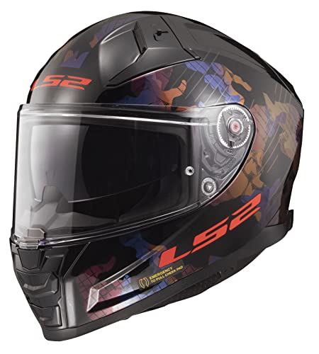 LS2, pełny kask motocyklowy VECTOR II KAMO black blue, XXS