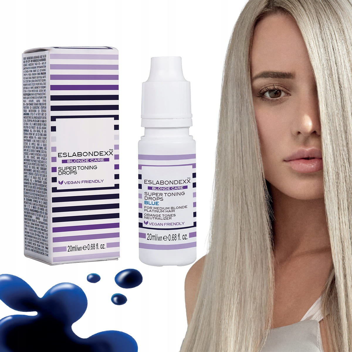 Eslabondexx, Super Toning Drops Blue, Tonizujący Pigment Niebieski Do Włosów Blond, 20ml