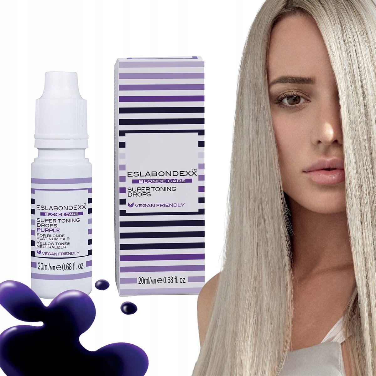 Eslabondexx, Super Toning Drops Purple, Tonizujący Pigment Fioletowy Do Włosów Blond, 20ml