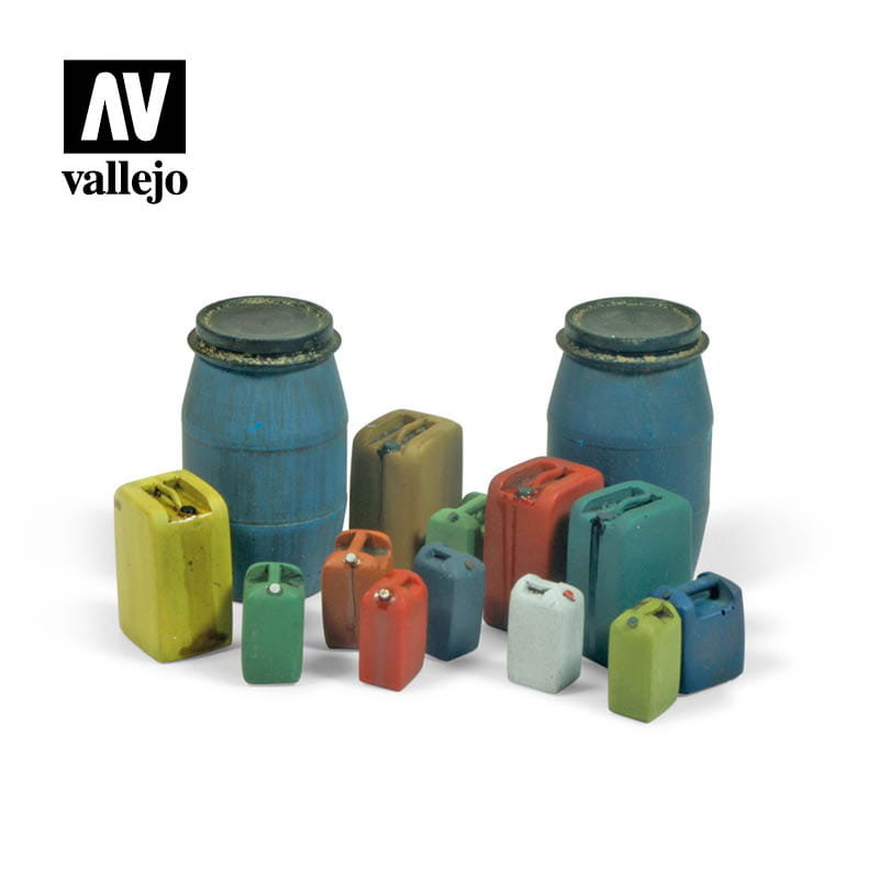 Vallejo Diorama Accessories Assorted Modern Plastic Drums #2 1:35 Vallejo SC211