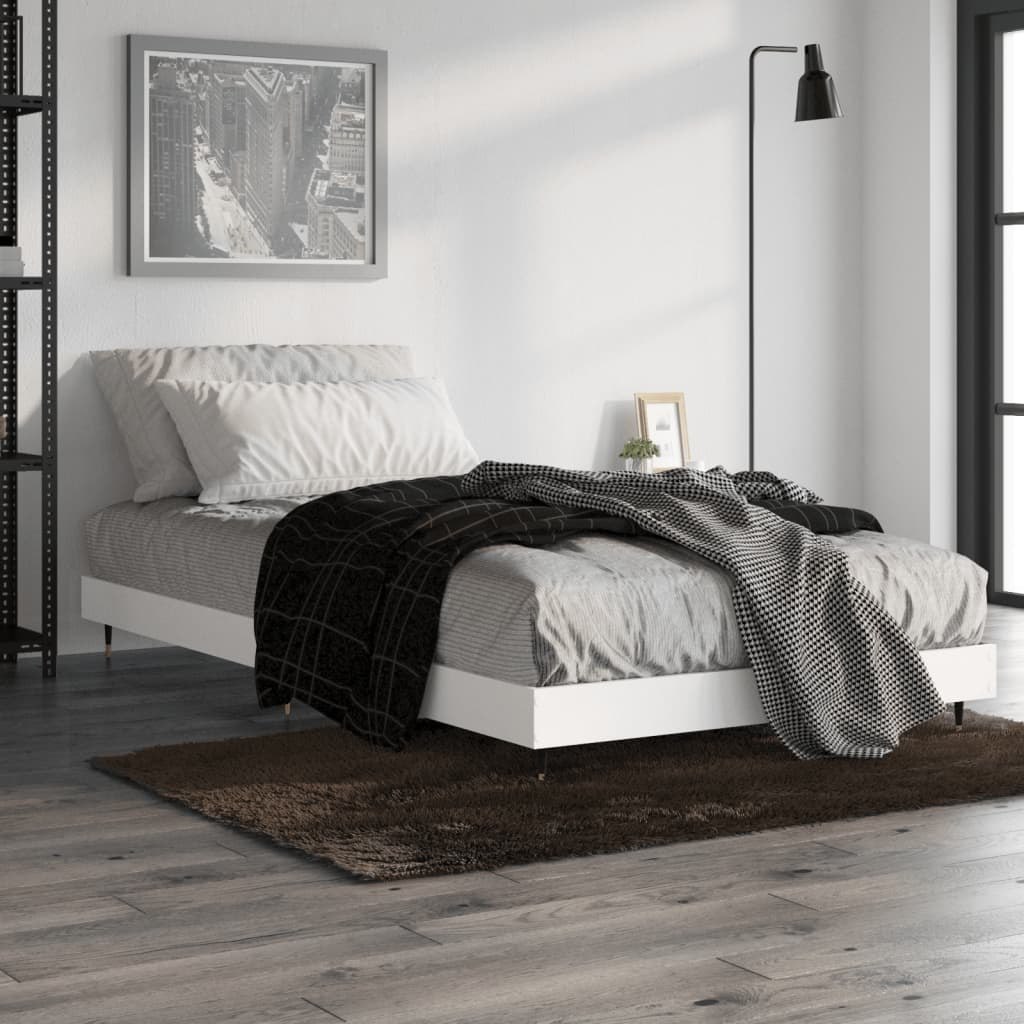 Фото - Ліжко VidaXL Rama łóżka, biała, 90x200 cm, materiał drewnopochodny Lumarko! 