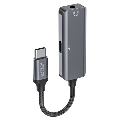 Adapter 2w1 USB-C na mini jack 3.5mm + USB-C Tech-Protect Ultraboost czarny