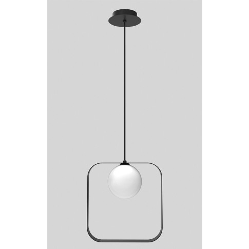 Czarna lampa wisząca kwadrat - 5X V030 E4-A44