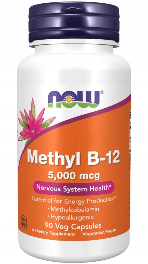 Now Foods, Now Methyl B12 5000 Mcg Metylowana Witamina, 90 Kaps.