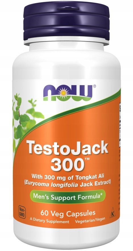 Now Foods, Now Testojack 300 Testosteron Libido Tongkat, 60 Kaps.