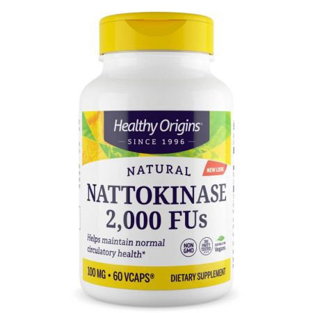 Healthy Origins, Nattokinaza 2000 FUs, 60 kaps.