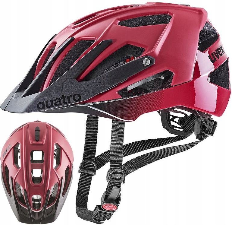 UVEX Quatro CC Helmet, czerwony/czarny 56-61cm 2022 Kaski rowerowe