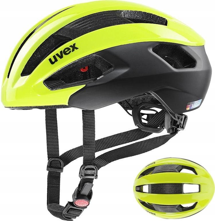 UVEX Rise CC Helmet, żółty/czarny 52-56cm 2022 Kaski szosowe S4100900115