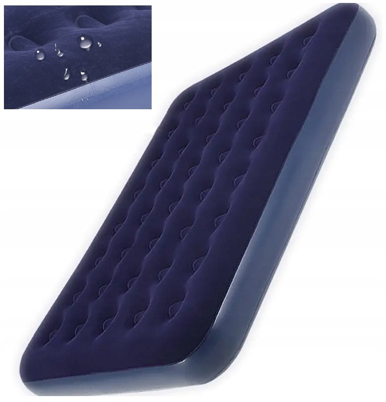 MATERAC DMUCHANY JEDNOOSOBOWY WELUROWY 188X95X20
