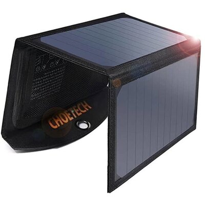 Choetech Choetech składana ładowarka solarna słoneczna fotowoltaiczna 19W 2x USB 2,4A czarny (SC001) SC001