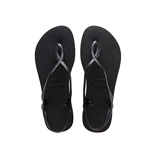 Havaianas - klapki damskie model Luna Black - EUR 41/42 - Brazylia 39/40, czarny, 39 eu