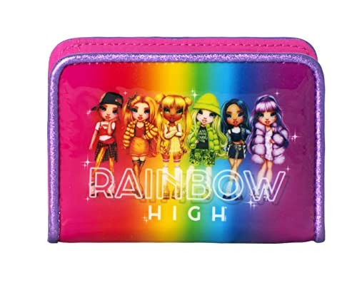 Franco Panini. Portfele Rainbow High z guzikiem dla dziewczynek 11x7,5 cm, Wielobarwny, Wielobarwny, Taglia Unica, Casual