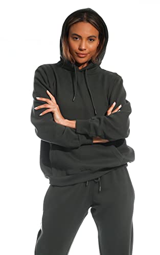 Light & Shade Damska bluza z kapturem Light Shade Lslswt005 Soft Touch Loungewear Charcoal, XL UK