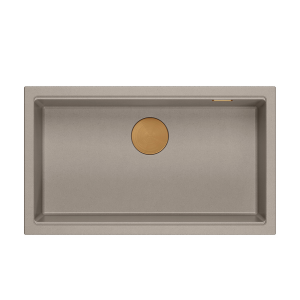 QUADRON Zlewozmywak (76x44) DASH 110 szarobeżowy, elementy miedziane HQD7644U4_PVDC1_U