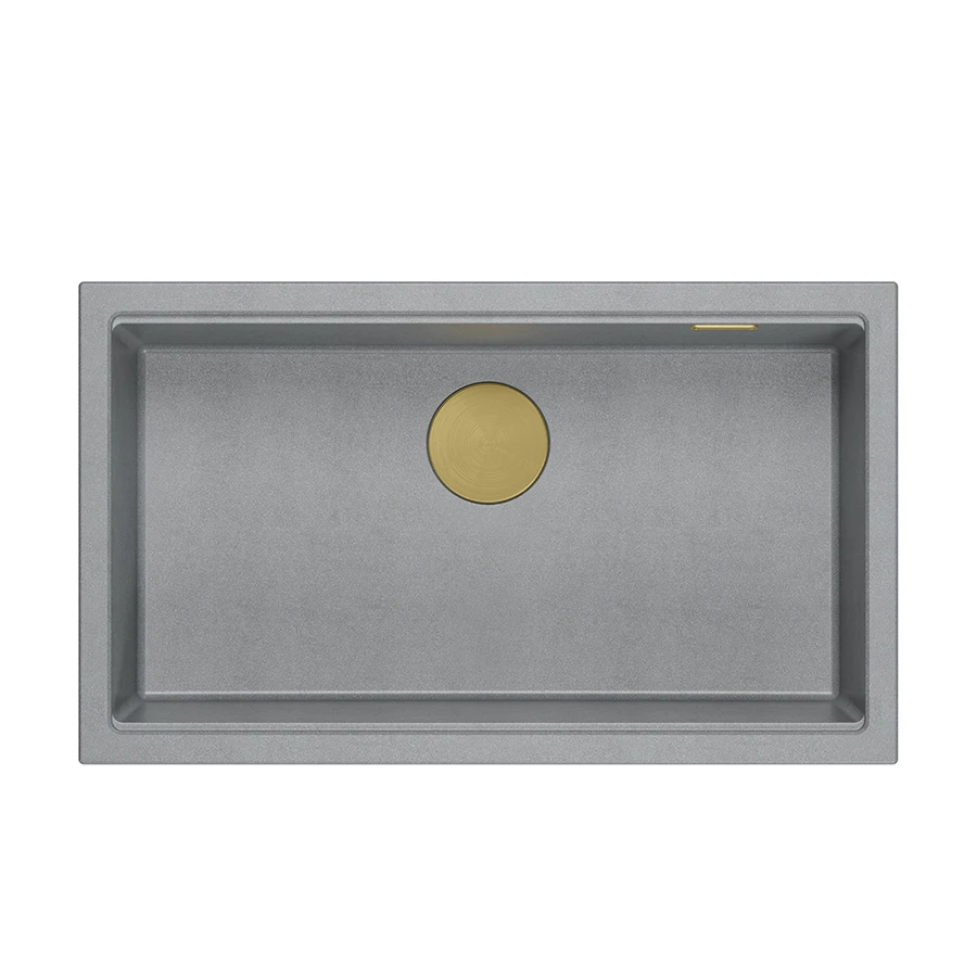 QUADRON Zlewozmywak (76x44) DASH 110 szary, elementy złote HQD7644U5_PVDG1_U