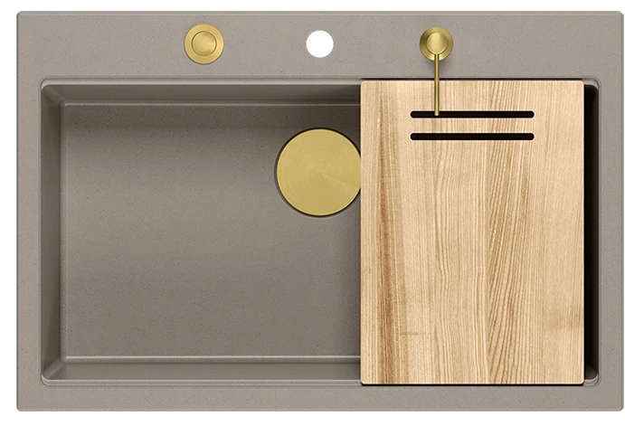 Quadron MARC 110 HQM7650U4_PVDG1 Granitowy Soft taupe/Złoty
