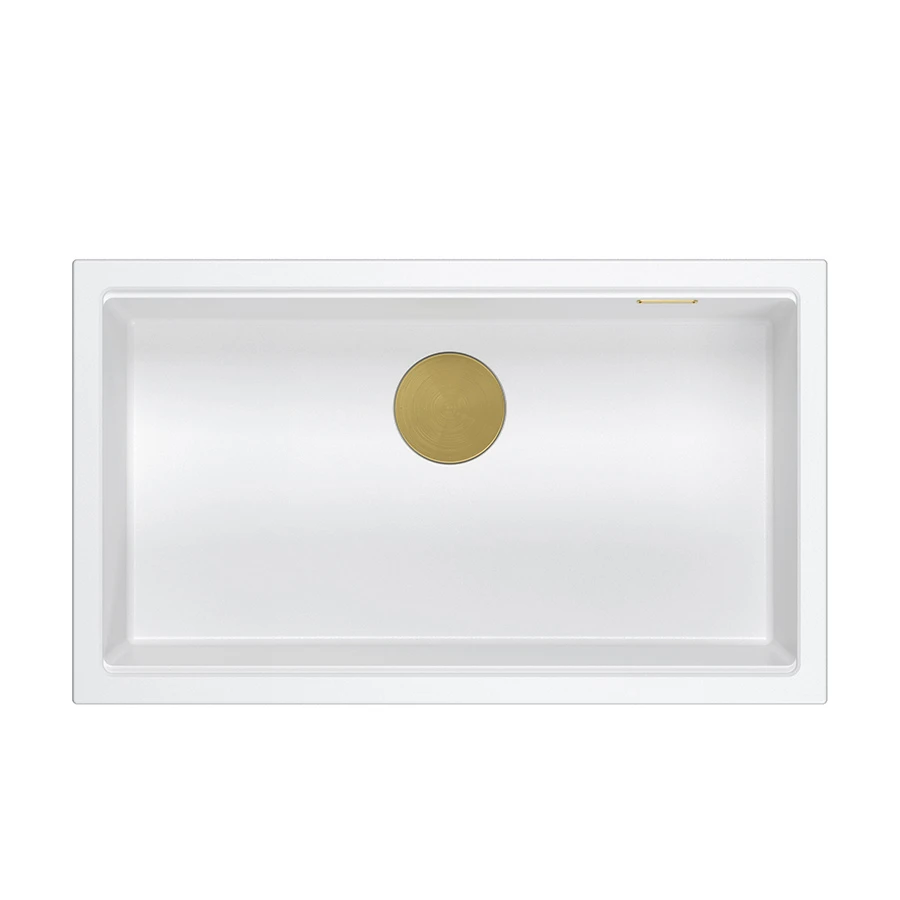 QUADRON Zlewozmywak (76x45) DASH 110 biały, elementy złote HQD7644U1_PVDG1_I