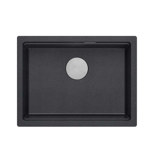 JOSH 110 GraniteQ zlewozmywak black diamond 59,5x45,1x21,5 cm 1-komorowy podwieszany z syfonem manualnym stal szlachetna