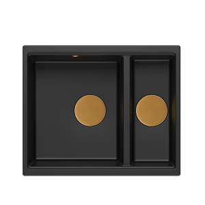 QUADRON Zlewozmywak 55,5x46 LOGAN 150 czarny mat, elementy miedziane HCQL5646U7-C1_U
