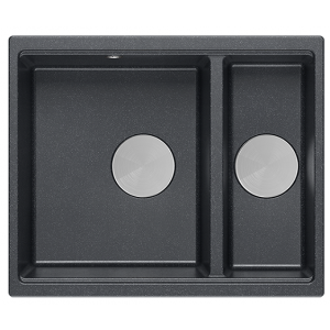 QUADRON Zlewozmywak 55,5x46 LOGAN 150 czarny, elementy srebrne HCQL5646U8-BS_I