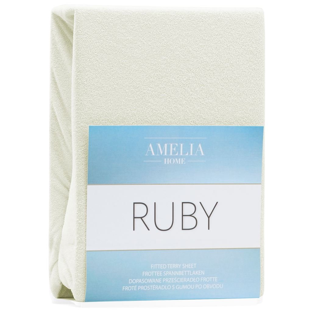 Amelia Home Prześcieradło/AH/RUBY/ECRU02/80-90x200+30