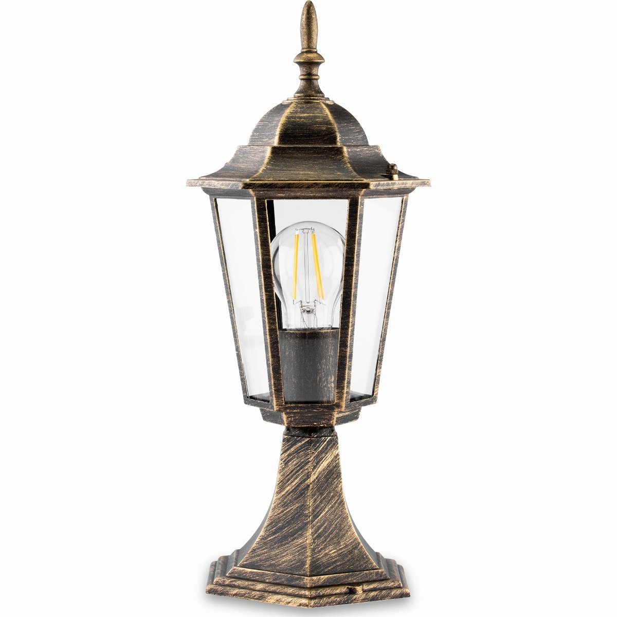 Lampa Ogrodowa Zewnętrzny E27 Niski Słupek Latarnia 40Cm Patyna Bellis Lumiled